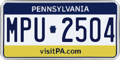 PA license plate MPU2504