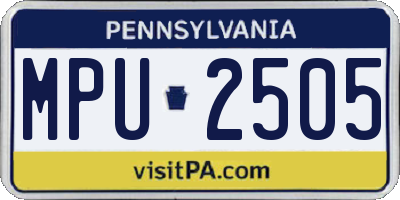 PA license plate MPU2505