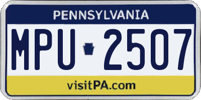 PA license plate MPU2507