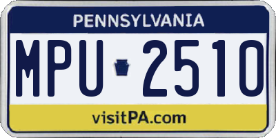 PA license plate MPU2510