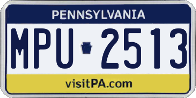 PA license plate MPU2513