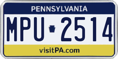 PA license plate MPU2514