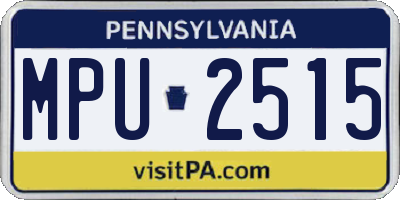 PA license plate MPU2515