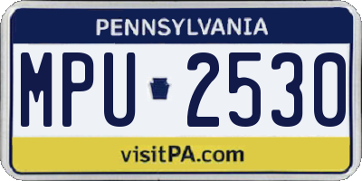 PA license plate MPU2530