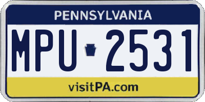 PA license plate MPU2531