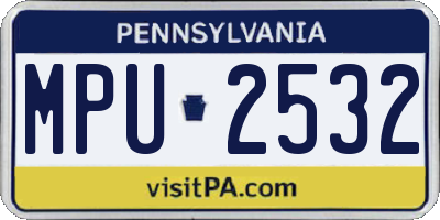 PA license plate MPU2532