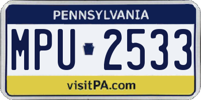 PA license plate MPU2533