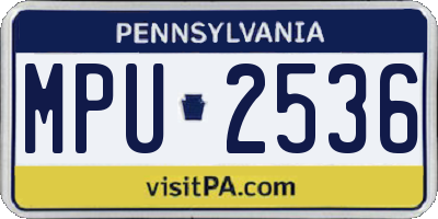 PA license plate MPU2536