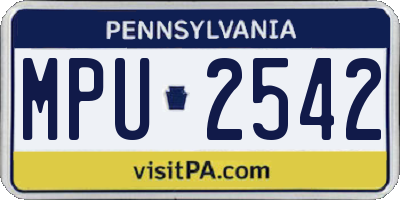 PA license plate MPU2542