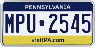 PA license plate MPU2545