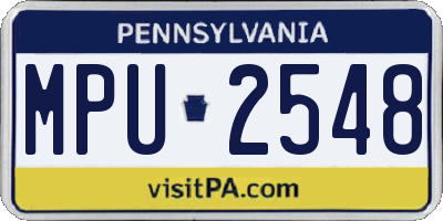PA license plate MPU2548