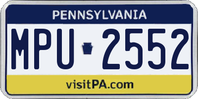 PA license plate MPU2552