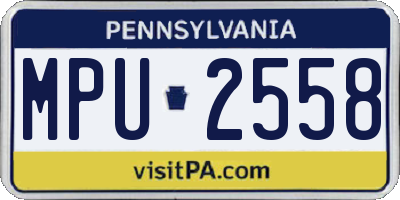 PA license plate MPU2558