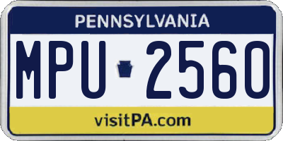 PA license plate MPU2560