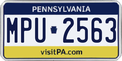 PA license plate MPU2563