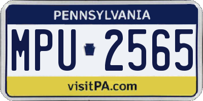 PA license plate MPU2565