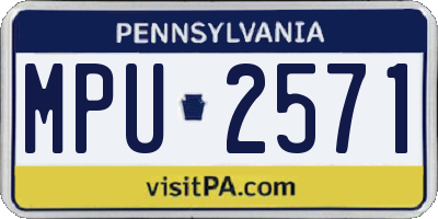 PA license plate MPU2571