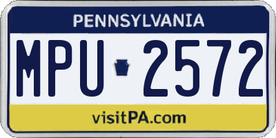 PA license plate MPU2572