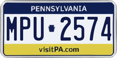 PA license plate MPU2574
