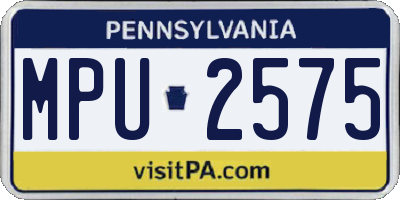 PA license plate MPU2575
