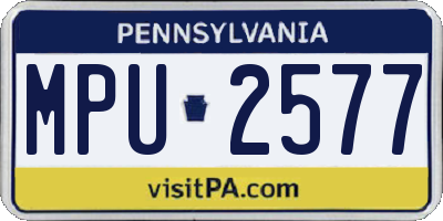 PA license plate MPU2577