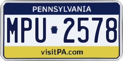PA license plate MPU2578