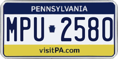 PA license plate MPU2580