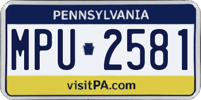PA license plate MPU2581