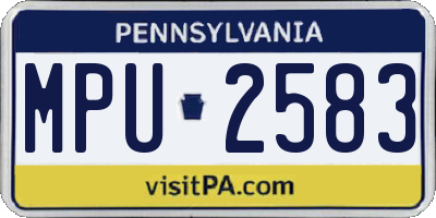 PA license plate MPU2583