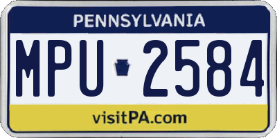 PA license plate MPU2584