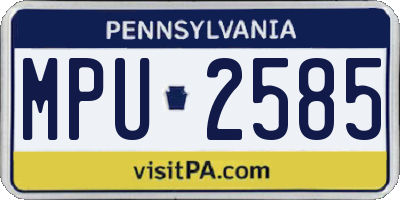 PA license plate MPU2585