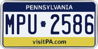 PA license plate MPU2586