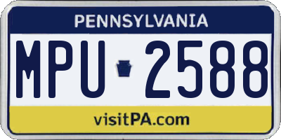 PA license plate MPU2588