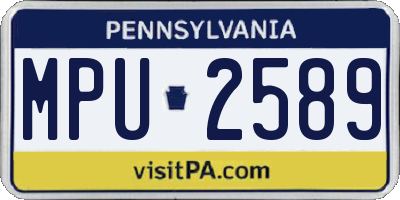 PA license plate MPU2589