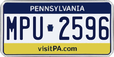 PA license plate MPU2596