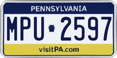 PA license plate MPU2597