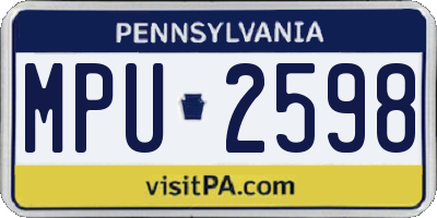 PA license plate MPU2598