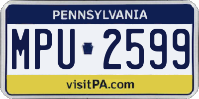 PA license plate MPU2599