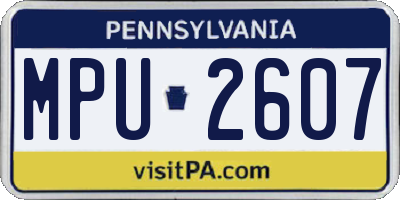 PA license plate MPU2607