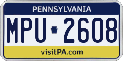 PA license plate MPU2608