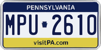 PA license plate MPU2610
