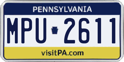 PA license plate MPU2611