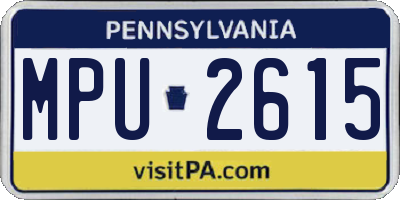 PA license plate MPU2615