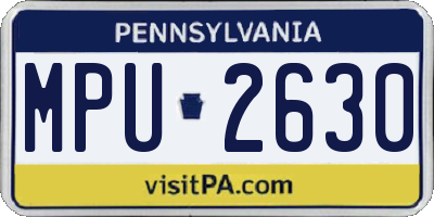 PA license plate MPU2630