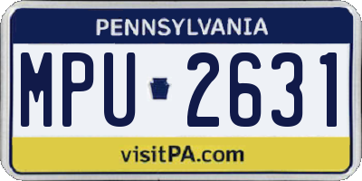 PA license plate MPU2631
