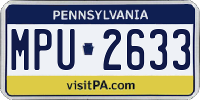 PA license plate MPU2633