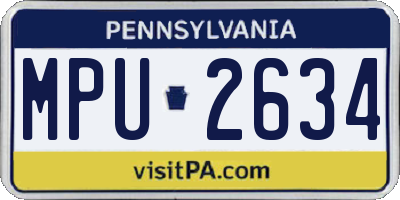 PA license plate MPU2634