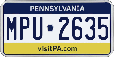 PA license plate MPU2635