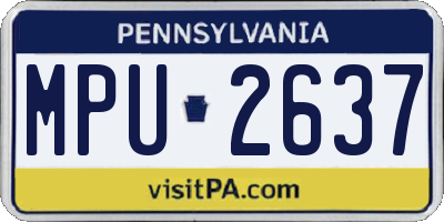 PA license plate MPU2637