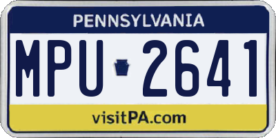 PA license plate MPU2641